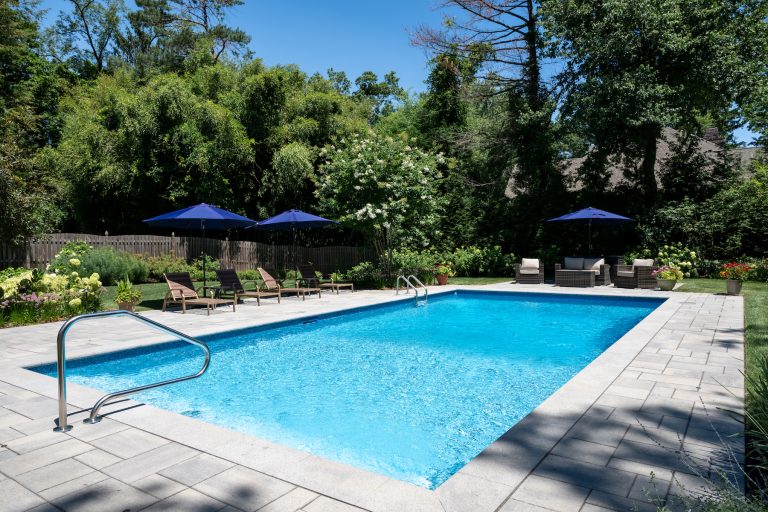 Backyard transformation pool coping paver patio landscape installation scotch plains new jersey