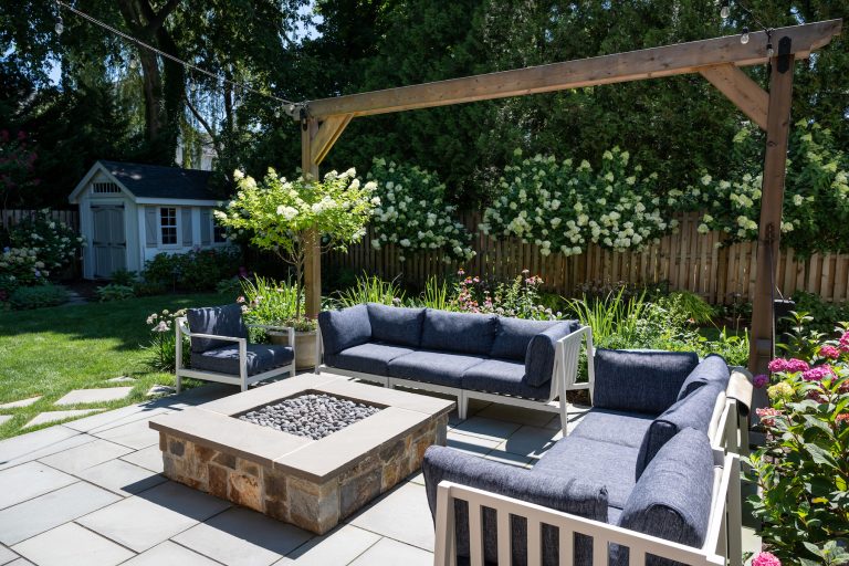 custom pergola outdoor furniture fire pit westfield nj